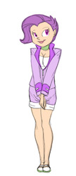 Size: 457x1060 | Tagged: safe, artist:carnifex, oc, oc only, oc:lavender, human, elf ears, humanized, humanized oc, offspring, parent:rarity, parent:spike, parents:sparity, simple background, solo, white background