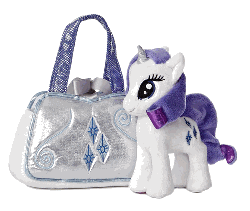 Size: 500x423 | Tagged: safe, rarity, g4, aurora, gif, irl, non-animated gif, photo, plushie, purse