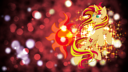 Size: 1920x1080 | Tagged: safe, artist:ahsokafan100, artist:eljonek, artist:millennial dan, sunset shimmer, pony, unicorn, g4, female, solo, wallpaper