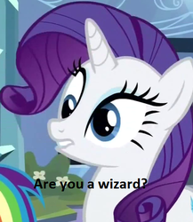 Size: 414x478 | Tagged: safe, screencap, rarity, equestria games (episode), g4, are you a wizard, derp, equestria games, female, solo