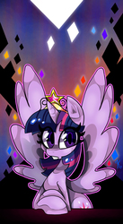 Size: 583x1061 | Tagged: safe, artist:kaliptro, twilight sparkle, alicorn, pony, g4, big crown thingy, female, mare, solo, spread wings, twilight sparkle (alicorn)