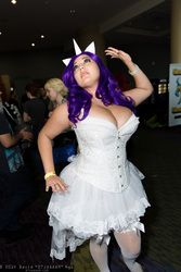 Size: 1365x2048 | Tagged: safe, artist:dtjaaaam, rarity, human, g4, 2014, cleavage, clothes, convention, corset, cosplay, female, irl, irl human, megacon, megacon 2014, photo, solo
