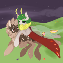 Size: 3000x3000 | Tagged: safe, artist:slimeprnicess, oc, oc only, oc:actias, oc:pepper dust, mothpony, original species, high res, multiple legs, multiple limbs, six legs