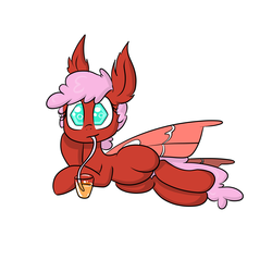 Size: 3600x3600 | Tagged: artist needed, safe, oc, oc only, mothpony, original species, drinking, high res, solo, tongue out