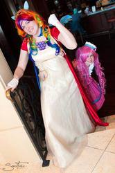 Size: 399x600 | Tagged: safe, pinkie pie, rainbow dash, human, g4, cosplay, irl, irl human, photo