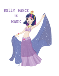 Size: 600x764 | Tagged: safe, artist:zellykat, twilight sparkle, human, g4, armpits, bedroom eyes, belly button, belly dancer, belly dancer outfit, bikini top, clothes, female, humanized, jewelry, long skirt, looking at you, midriff, nail polish, necklace, simple background, skirt, solo, tiara, white background