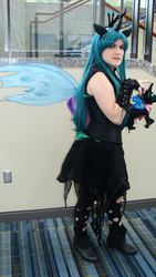 Size: 1080x1920 | Tagged: safe, artist:marzipan cosplay, queen chrysalis, human, g4, animazement, convention, cosplay, irl, irl human, photo, solo