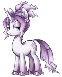 Size: 600x750 | Tagged: safe, artist:heilos, tree of harmony, oc, oc only, oc:harmony (heilos), classical unicorn, pony, bedroom eyes, cloven hooves, horn, leonine tail, ponified, simple background, solo, story in the comments, transparent background