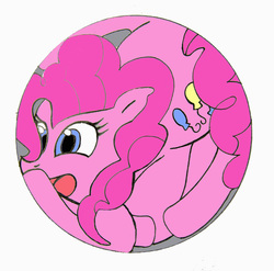 Size: 2432x2399 | Tagged: safe, artist:vacuumvorer, pinkie pie, earth pony, pony, g4, balloon, female, high res, mare, pinkie pie trapped in a balloon, solo