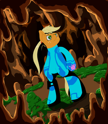 Size: 2432x2794 | Tagged: safe, artist:thepiplup, applejack, earth pony, semi-anthro, g4, applesamus, crossover, female, high res, metroid, solo, zero suit