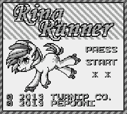 Size: 320x288 | Tagged: safe, artist:renaturnip, oc, oc only, oc:ring runner, animated, game boy, monochrome, pixel art, solo