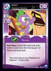 Size: 341x476 | Tagged: safe, enterplay, spike, canterlot nights, g4, my little pony collectible card game, ccg, predictions and prophecies
