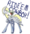 Size: 877x984 | Tagged: safe, artist:kathyatipton, derpy hooves, pegasus, pony, g4, crossover, female, gir, invader zim, mare, riding