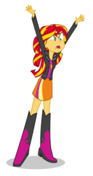Size: 1825x3425 | Tagged: safe, artist:mohawgo, sunset shimmer, equestria girls, g4, female, simple background, solo, transparent background, vector