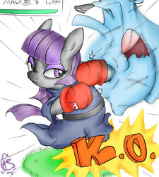 Size: 900x1000 | Tagged: safe, artist:aquaticsun, maud pie, wobbuffet, g4, boxing gloves, crossover, pokémon