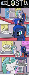 Size: 1300x3341 | Tagged: safe, artist:bredgroup, big macintosh, princess celestia, princess luna, alicorn, pony, comic:celostia, g4, alicornified, comic, implied big macintosh, lost, princess big mac, race swap, translation