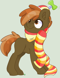 Size: 1108x1436 | Tagged: safe, artist:longtail448, artist:xxgoreprincessxx, button mash, earth pony, pony, g4, blank flank, clothes, colt, foal, hat, hooves, male, propeller hat, scarf, simple background, solo