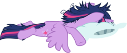 Size: 3000x1259 | Tagged: safe, artist:scourge707, twilight sparkle, alicorn, pony, g4, inspiration manifestation, my little pony: friendship is magic, female, mare, pillow, prone, simple background, solo, transparent background, twilight sparkle (alicorn), vector