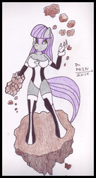 Size: 445x820 | Tagged: safe, artist:drpain, maud pie, earth pony, anthro, g4, comics, crossover, dc comics, earth pony magic, earthbending, female, rock, solo, teen titans, terra (dc comics), terrakinesis