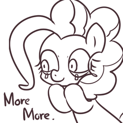 Size: 1000x1000 | Tagged: safe, artist:maren, pinkie pie, g4, female, moar, monochrome, more, pixiv, solo