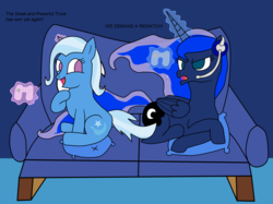 Size: 1280x956 | Tagged: safe, artist:thunder-spark-art, princess luna, trixie, gamer luna, g4