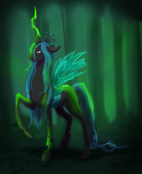 Size: 706x866 | Tagged: safe, artist:mad-march, queen chrysalis, changeling, changeling queen, g4, crown, female, jewelry, regalia, solo