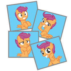 Size: 1000x1000 | Tagged: safe, artist:davidsfire, scootaloo, g4, cute, cutealoo, duckface, expressions, faic, female, grin, happy, picture, pose, simple background, smiling, solo, transparent background