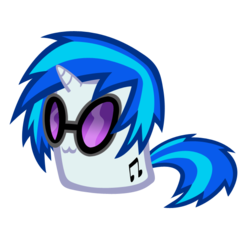 Size: 620x572 | Tagged: safe, artist:durpy, dj pon-3, vinyl scratch, g4, :3, cute, female, marshmallow, marshmallow pony, simple background, solo, transparent background