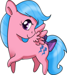 Size: 4163x4660 | Tagged: safe, artist:squeemishness, firefly, pegasus, pony, g1, absurd resolution, bow, chibi, female, mare, raised hoof, simple background, smiling, solo, tail bow, transparent background