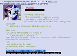 Size: 542x397 | Tagged: safe, rarity, g4, /mlp/, 4chan, 4chan screencap, anon in equestria, greentext, rejection, rejection is magic, sad, text