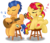 Size: 1280x1105 | Tagged: safe, artist:aleximusprime, flash sentry, sunset shimmer, pegasus, pony, unicorn, g4, female, guitar, male, music notes, ship:flashimmer, shipping, simple background, singing, stool, straight, transparent background