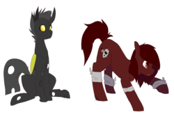 Size: 5533x3729 | Tagged: safe, artist:oddends, oc, oc only, oc:steel soul, oc:vanilla the changeling, changeling, changeling oc, simple background, transparent background, vector, yellow changeling