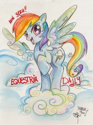 Size: 1191x1600 | Tagged: safe, artist:sara richard, rainbow dash, equestria daily, g4, female, solo, traditional art