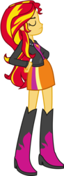 Size: 3000x8166 | Tagged: safe, artist:millennial dan, sunset shimmer, equestria girls, g4, absurd resolution, eyes closed, female, simple background, solo, transparent background