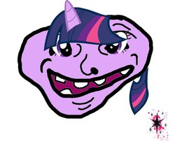 Size: 599x484 | Tagged: artist needed, safe, twilight sparkle, g4, female, solo, stylistic suck, trollface