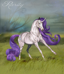 Size: 1024x1180 | Tagged: safe, artist:jakkdaw, rarity, classical unicorn, g4, cloven hooves, female, horn, leonine tail, realistic, solo