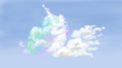 Size: 4000x2244 | Tagged: safe, artist:fujikoeurekachamploo, princess celestia, g4, cloud, cloudy, female, solo