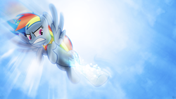 Size: 1920x1080 | Tagged: safe, artist:karl97, artist:mithandir730, artist:overdriv3n, rainbow dash, g4, blurry, collaboration, element of loyalty, female, flying kick, lens flare, necklace, solo, vector, wallpaper