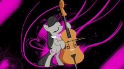 Size: 2560x1440 | Tagged: safe, artist:destroyer735, artist:huskyfan, octavia melody, earth pony, pony, g4, cello, female, musical instrument, solo, vector, wallpaper