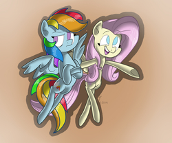 Size: 1014x845 | Tagged: safe, artist:trace-101, fluttershy, rainbow dash, g4, may the best pet win
