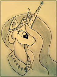 Size: 2164x2928 | Tagged: safe, artist:knight-of-bacon, princess celestia, g4, female, high res, portrait, solo, traditional art