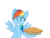 Size: 702x536 | Tagged: safe, artist:hollena, rainbow dash, pegasus, pony, g4, ^^, eyes closed, female, food, mare, pie, simple background, smiling, solo, transparent background