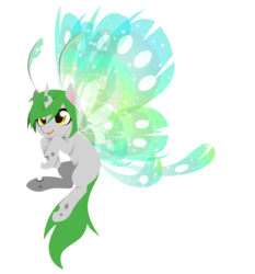 Size: 4500x4835 | Tagged: safe, artist:fuyusfox, oc, oc only, oc:xeirla, breezie, changeling, absurd resolution, colored wings, gradient wings, simple background, solo, sparkly wings, transparent background, vector, wings