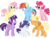 Size: 1580x1205 | Tagged: safe, artist:schnuffitrunks, applejack, fluttershy, pinkie pie, rainbow dash, rarity, twilight sparkle, alicorn, earth pony, pegasus, pony, unicorn, g4, alternate hairstyle, female, group, horn, mane six, mare, ponytail, sextet, short hair, short hair fluttershy, short hair pinkie pie, short hair rainbow dash, short hair rarity, short hair twilight sparkle, short mane, twilight sparkle (alicorn)