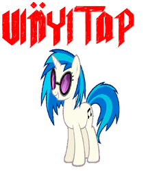 Size: 829x883 | Tagged: safe, dj pon-3, vinyl scratch, g4, female, solo, this is spinal tap, vinyl tap