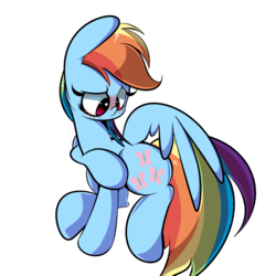 Size: 4000x4000 | Tagged: safe, artist:turtlefarminguy, rainbow dash, g4, blushing, female, solo, swapped cutie marks