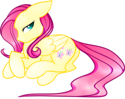 Size: 1003x797 | Tagged: safe, artist:swiftyuki, fluttershy, pegasus, pony, g4, female, mare, prone, simple background, solo, transparent background