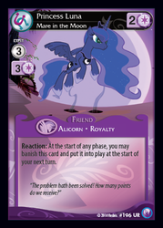 Size: 341x476 | Tagged: safe, enterplay, princess luna, canterlot nights, g4, my little pony collectible card game, ccg, female, solo