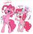 Size: 1024x1052 | Tagged: safe, artist:momo, pinkie pie, ask harajukupinkiepie, g4, cute, diapinkes, duality, famihara, japanese, swap