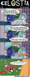 Size: 1300x3341 | Tagged: safe, artist:bredgroup, princess celestia, princess luna, winona, comic:celostia, g4, comic, lost, st. elsewhere, translation